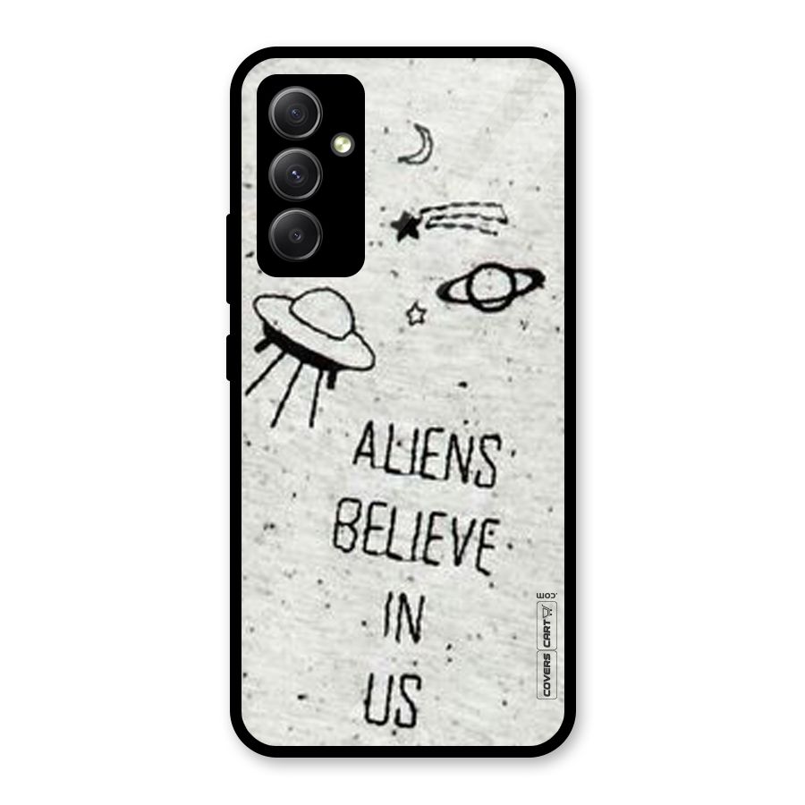 Aliens Believe In Us Glass Back Case for Galaxy A34