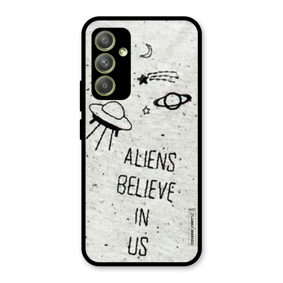 Aliens Believe In Us Glass Back Case for Galaxy A54