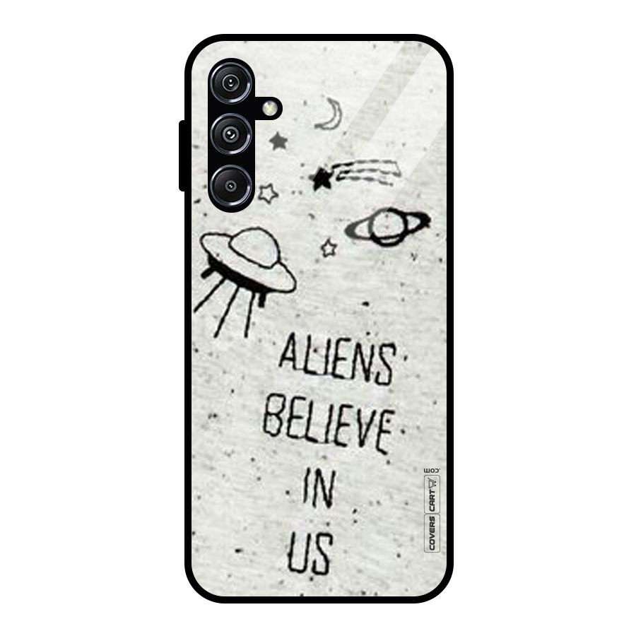Aliens Believe In Us Glass Back Case for Galaxy M34 5G