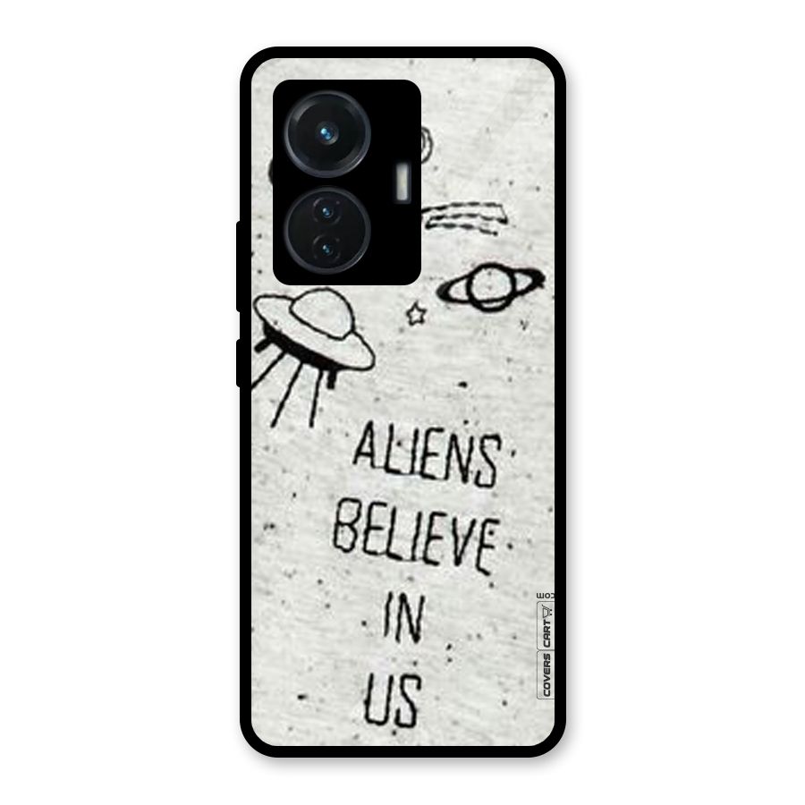 Aliens Believe In Us Glass Back Case for iQOO Z6 44W
