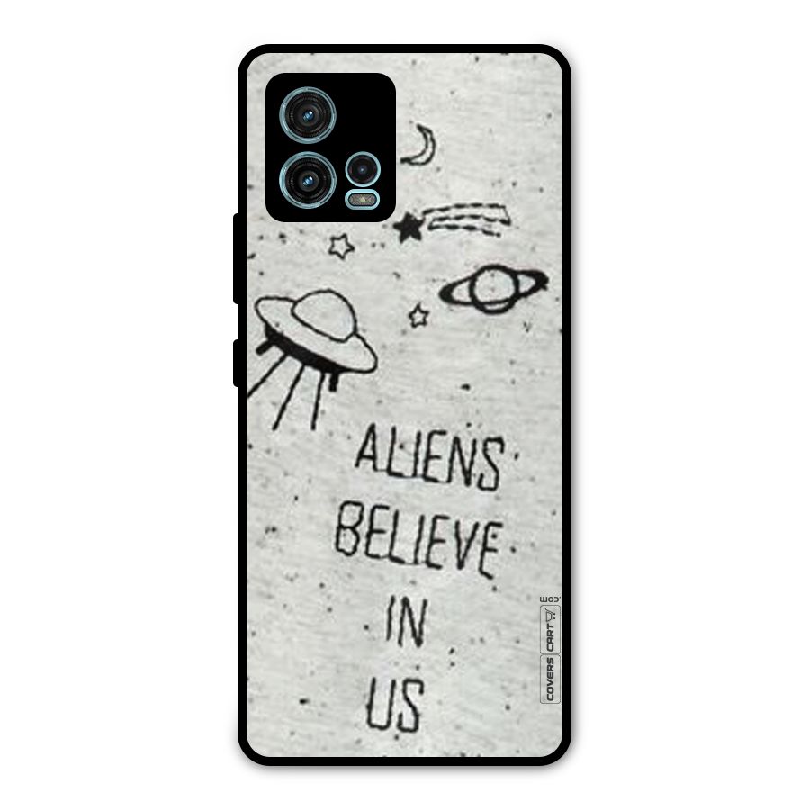 Aliens Believe In Us Metal Back Case for Moto G72