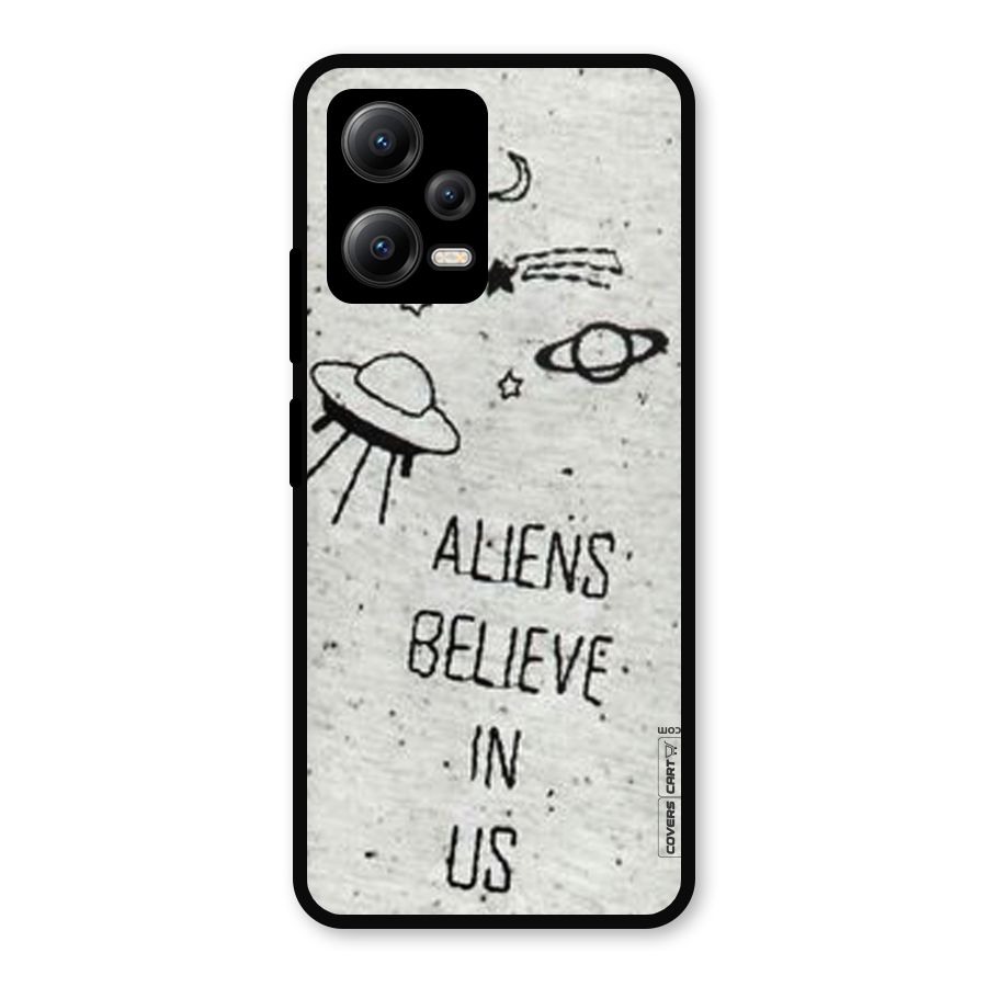 Aliens Believe In Us Metal Back Case for Redmi Note 12 5G