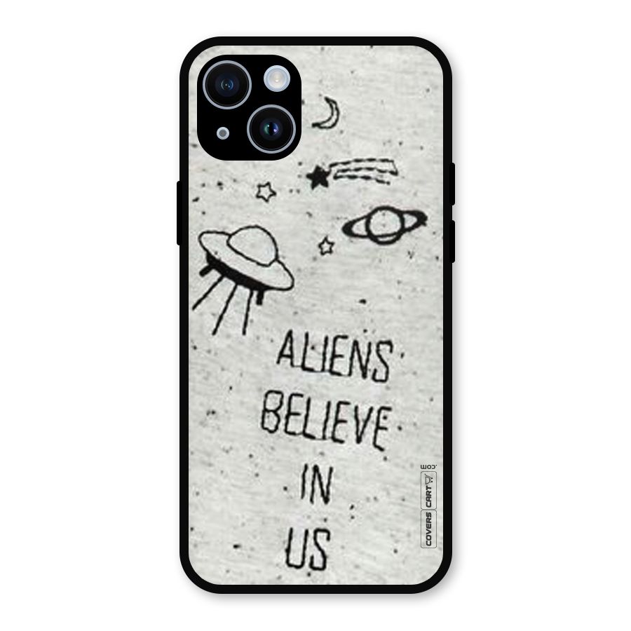 Aliens Believe In Us Metal Back Case for iPhone 14
