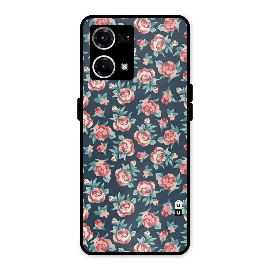 All Art Bloom Metal Back Case for Oppo F21s Pro 4G