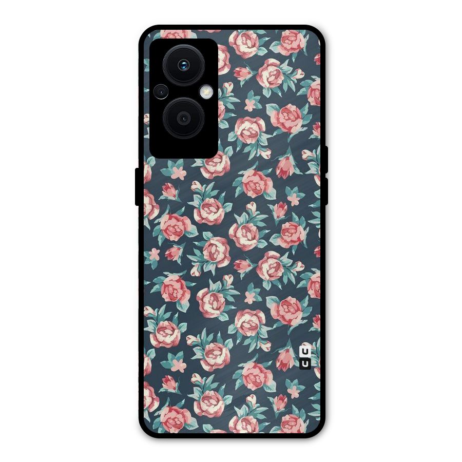 All Art Bloom Metal Back Case for Oppo F21s Pro 5G