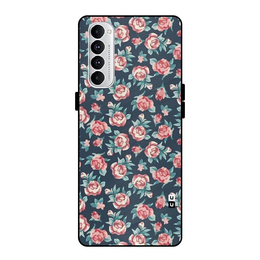 All Art Bloom Metal Back Case for Oppo Reno4 Pro