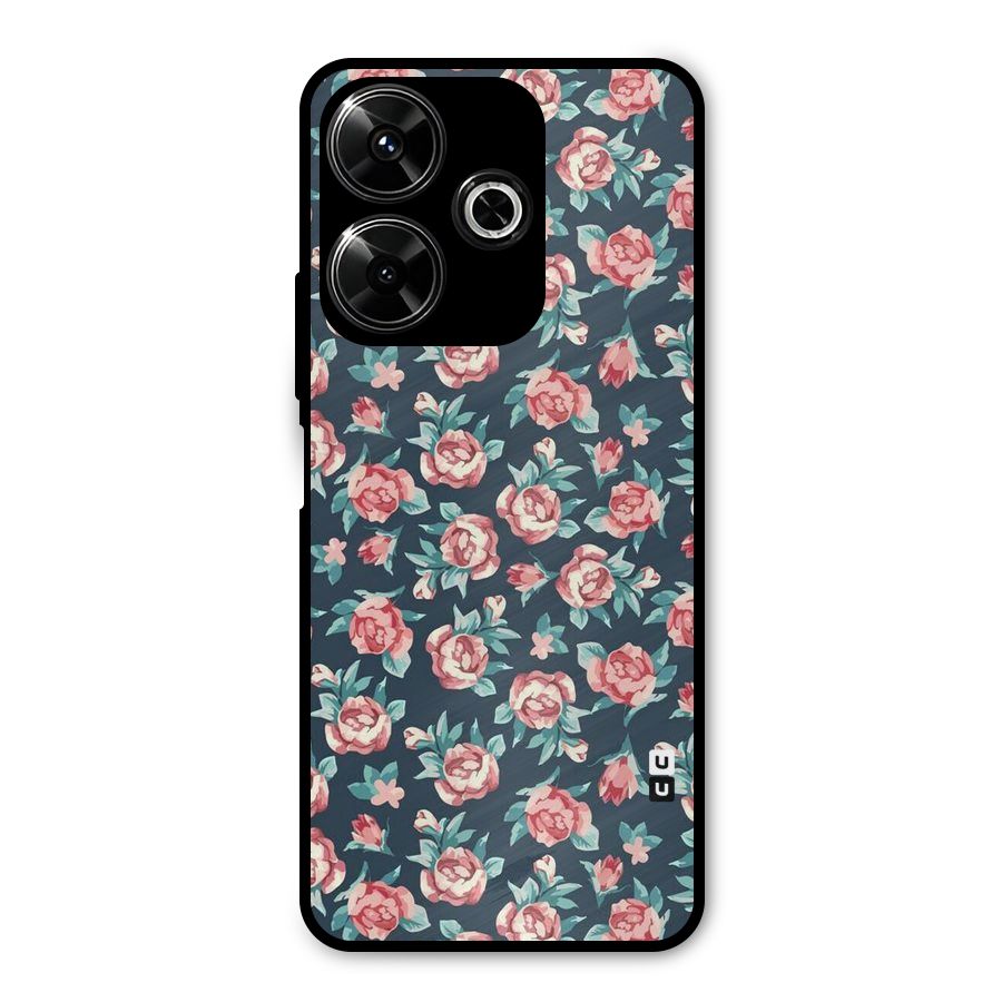 All Art Bloom Metal Back Case for Poco M6 Plus