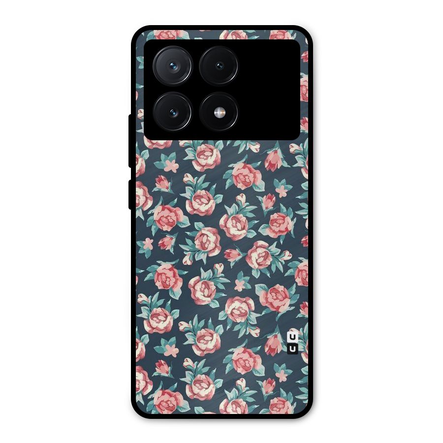 All Art Bloom Metal Back Case for Poco X6 Pro