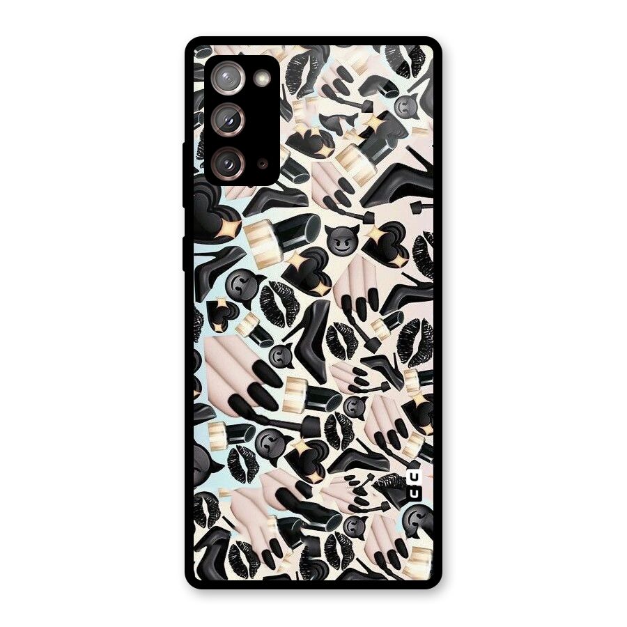 All Black Love Glass Back Case for Galaxy Note 20