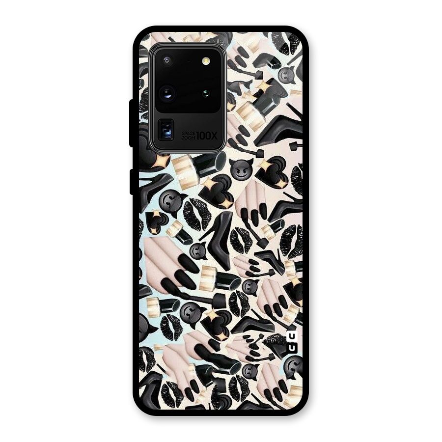 All Black Love Glass Back Case for Galaxy S20 Ultra