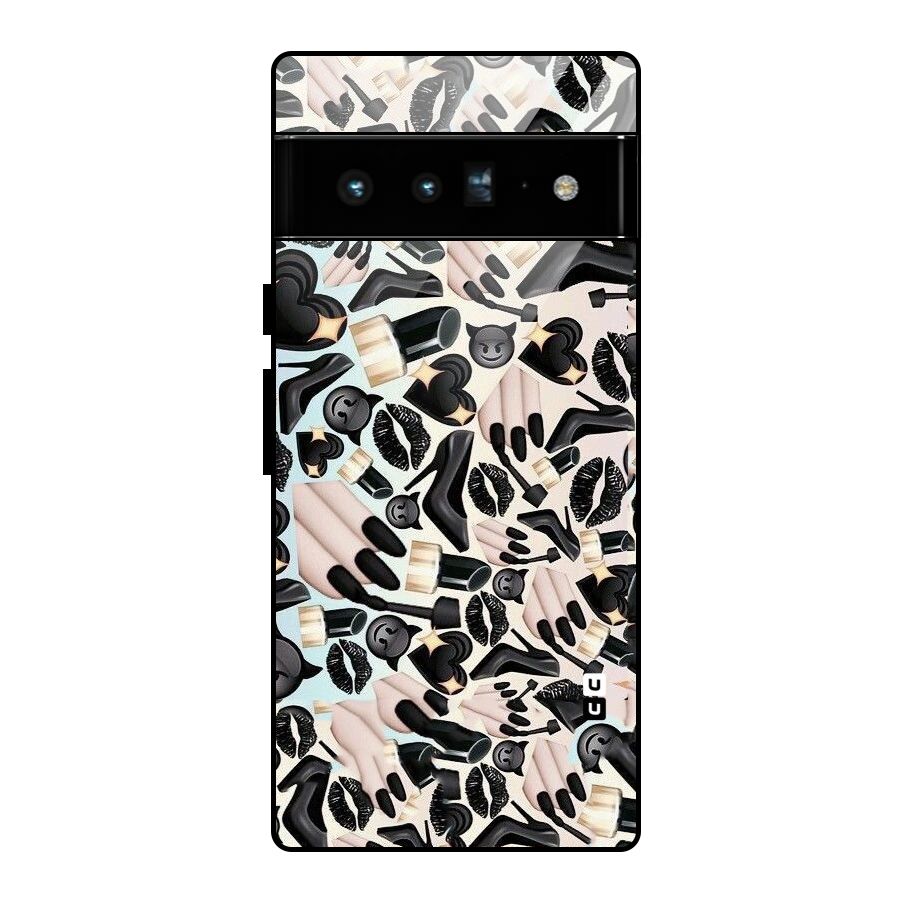 All Black Love Glass Back Case for Google Pixel 6 Pro