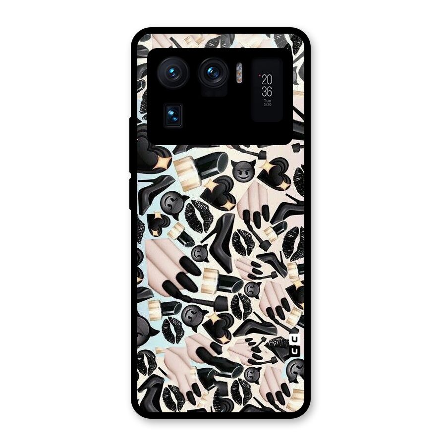 All Black Love Glass Back Case for Mi 11 Ultra