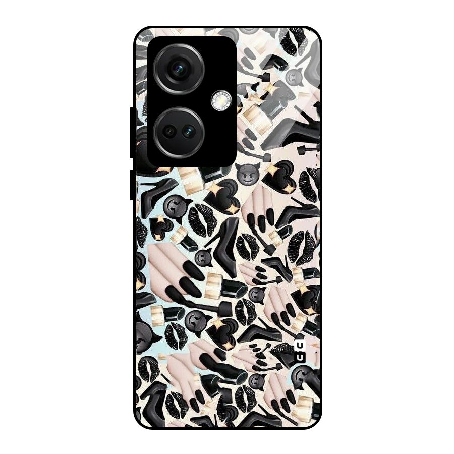 All Black Love Glass Back Case for OnePlus Nord CE 3 5G