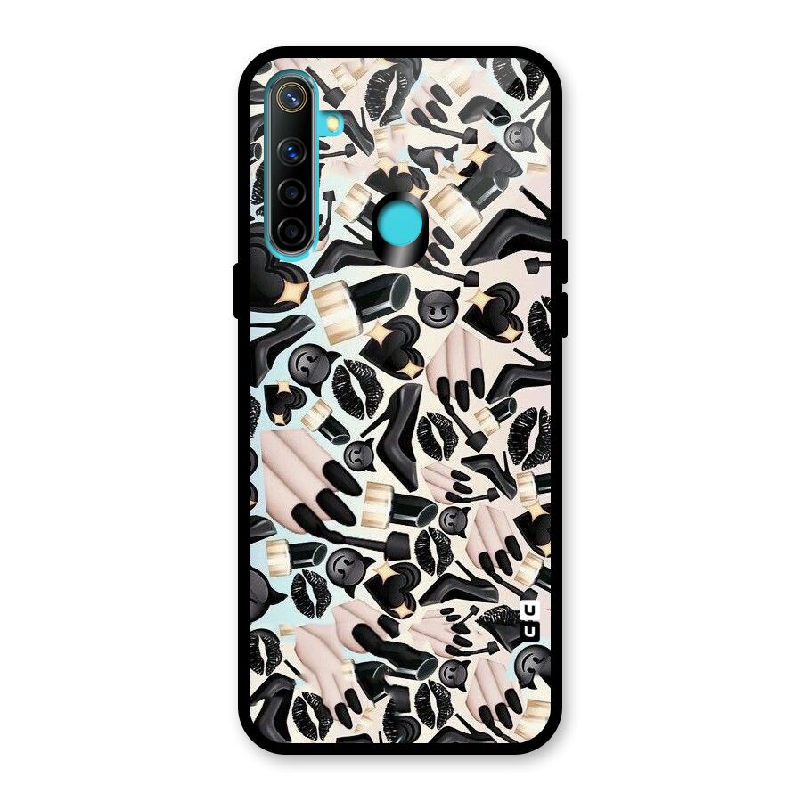 All Black Love Glass Back Case for Realme 5