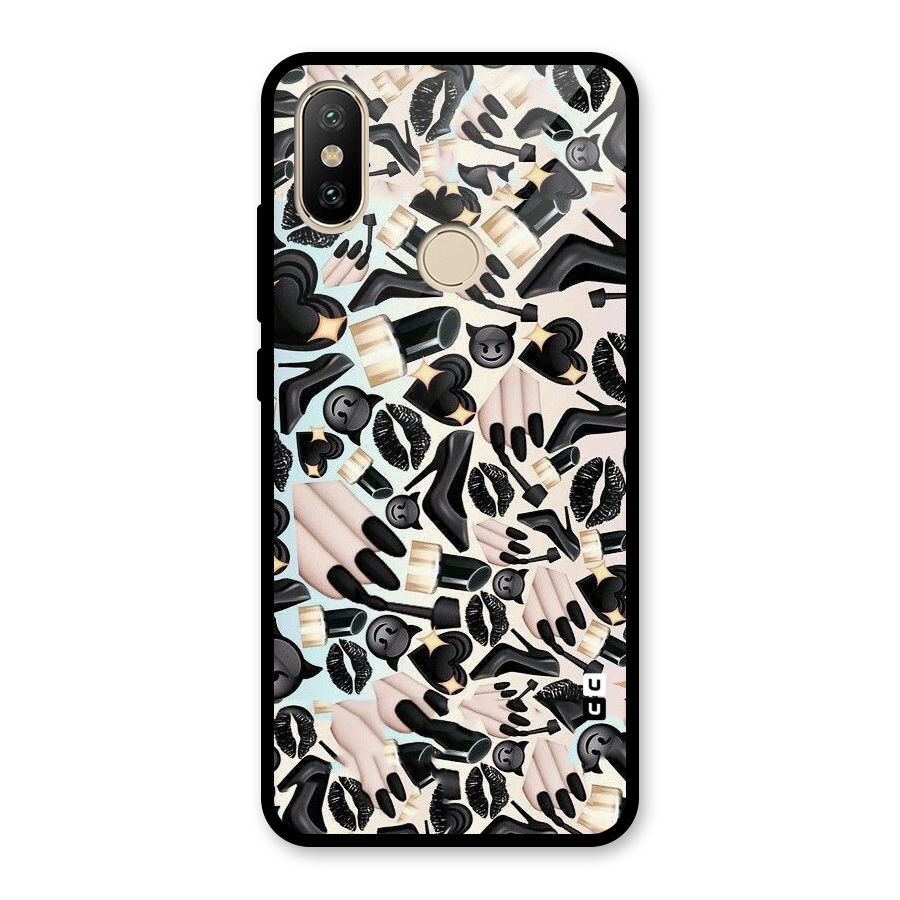 All Black Love Glass Back Case for Redmi A2