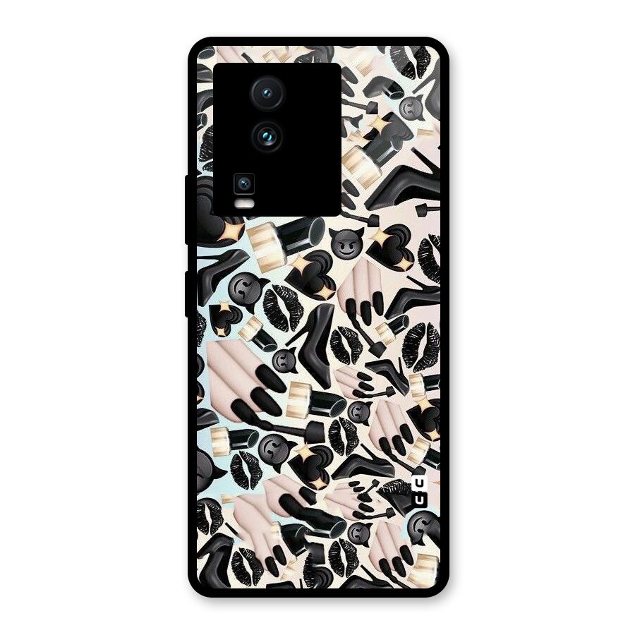 All Black Love Glass Back Case for Vivo iQOO Neo 7