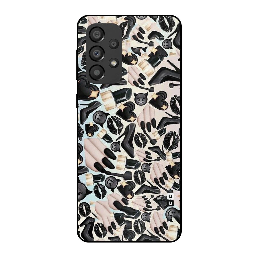All Black Love Metal Back Case for Galaxy A33 5G