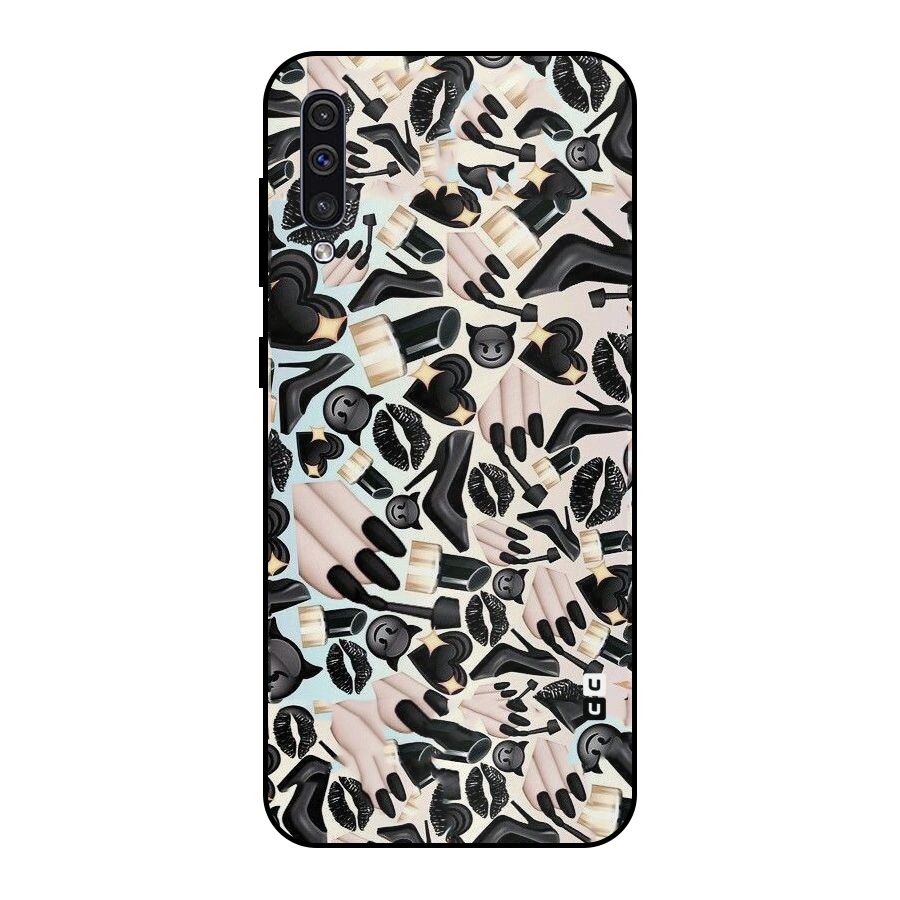 All Black Love Metal Back Case for Galaxy A50s