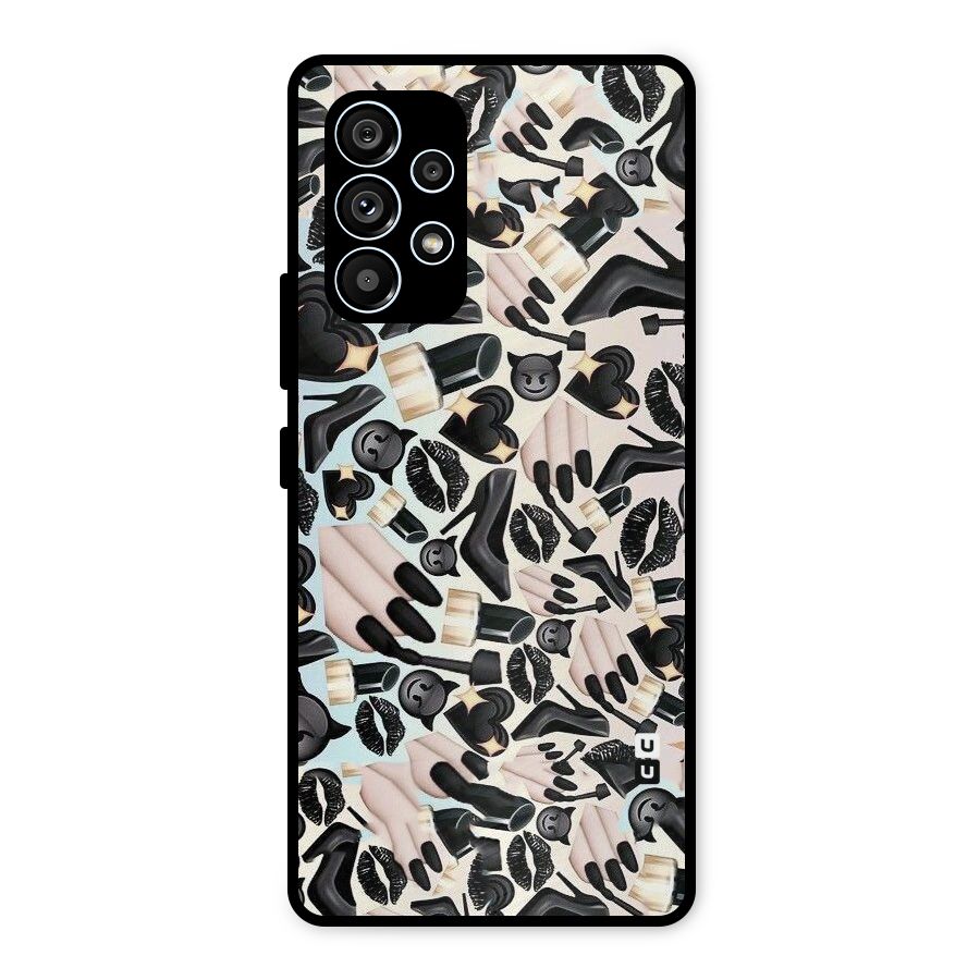 All Black Love Metal Back Case for Galaxy A53 5G