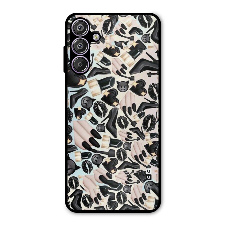 All Black Love Metal Back Case for Galaxy F15