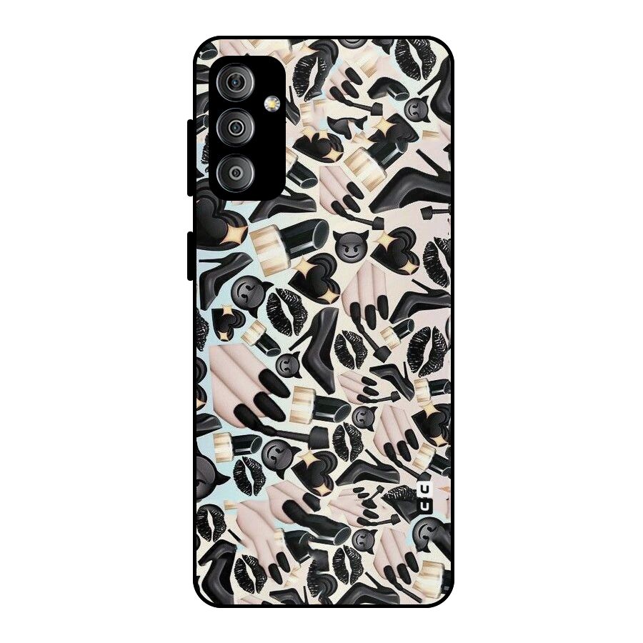 All Black Love Metal Back Case for Galaxy F23