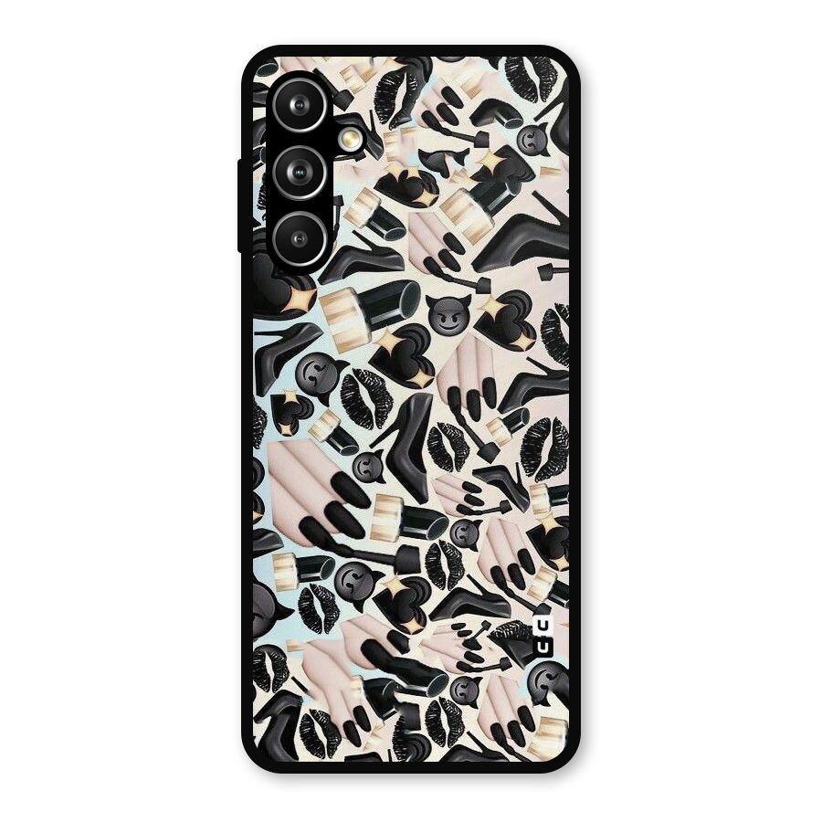All Black Love Metal Back Case for Galaxy F54
