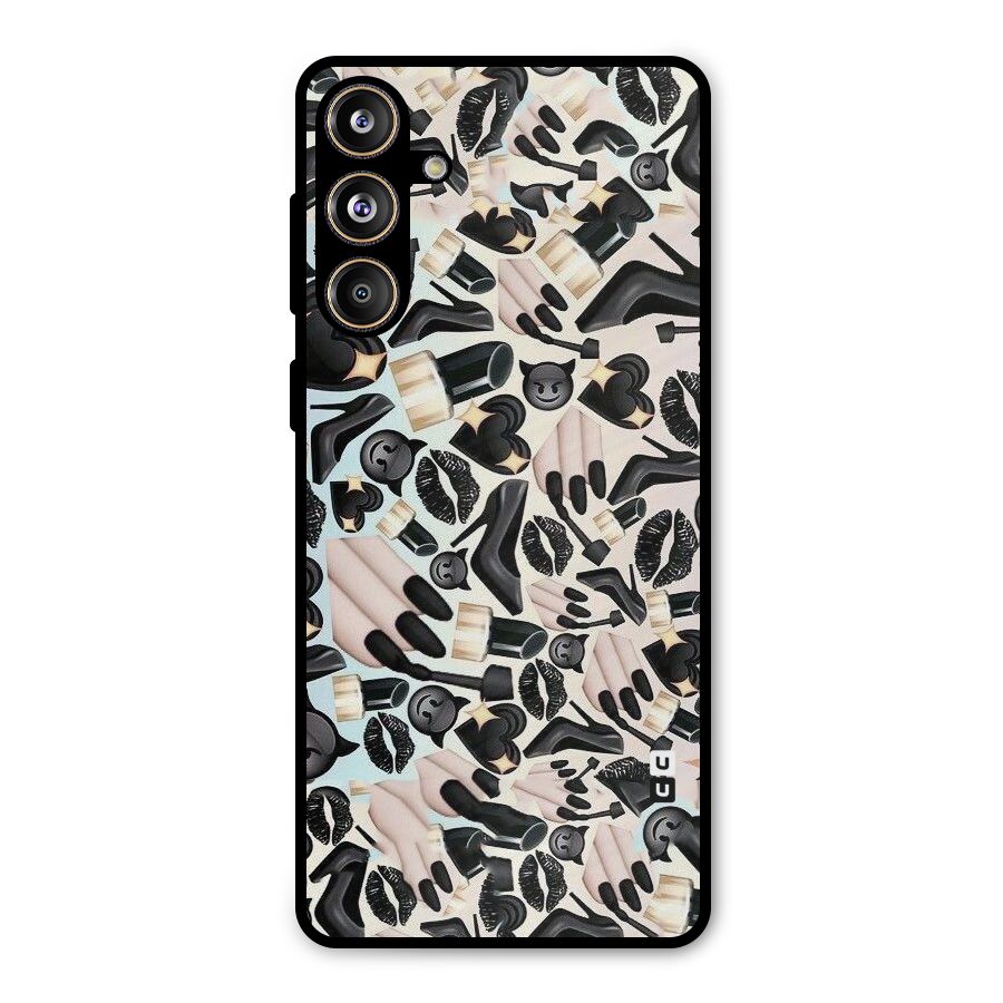 All Black Love Metal Back Case for Galaxy F55