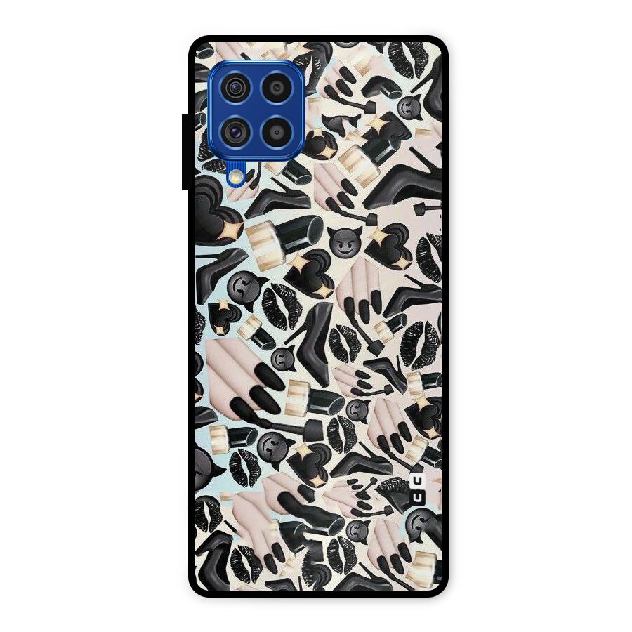 All Black Love Metal Back Case for Galaxy F62