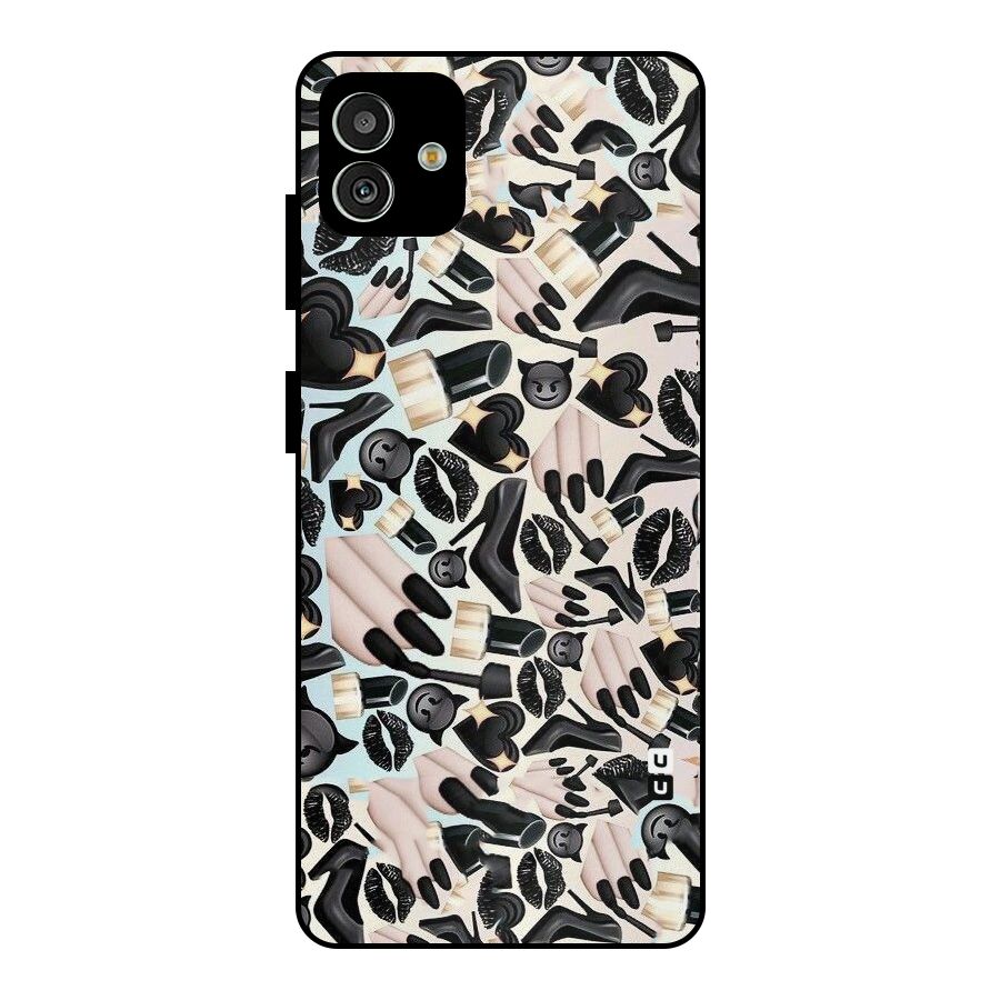 All Black Love Metal Back Case for Galaxy M13 5G