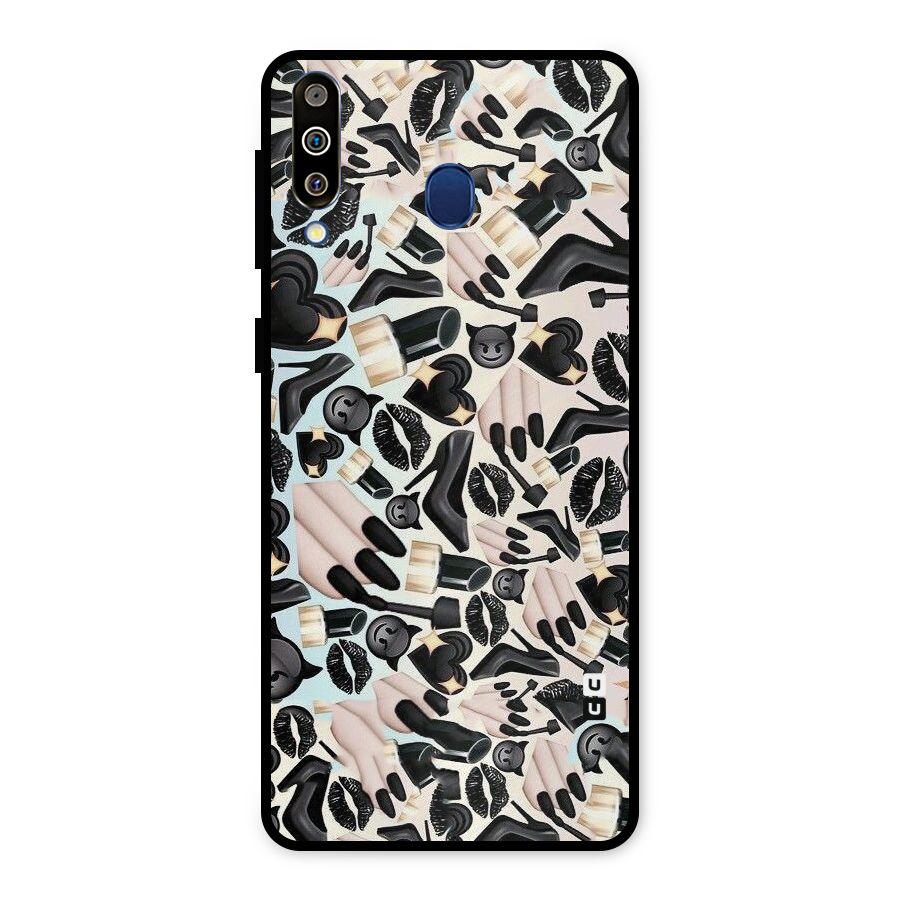 All Black Love Metal Back Case for Galaxy M30