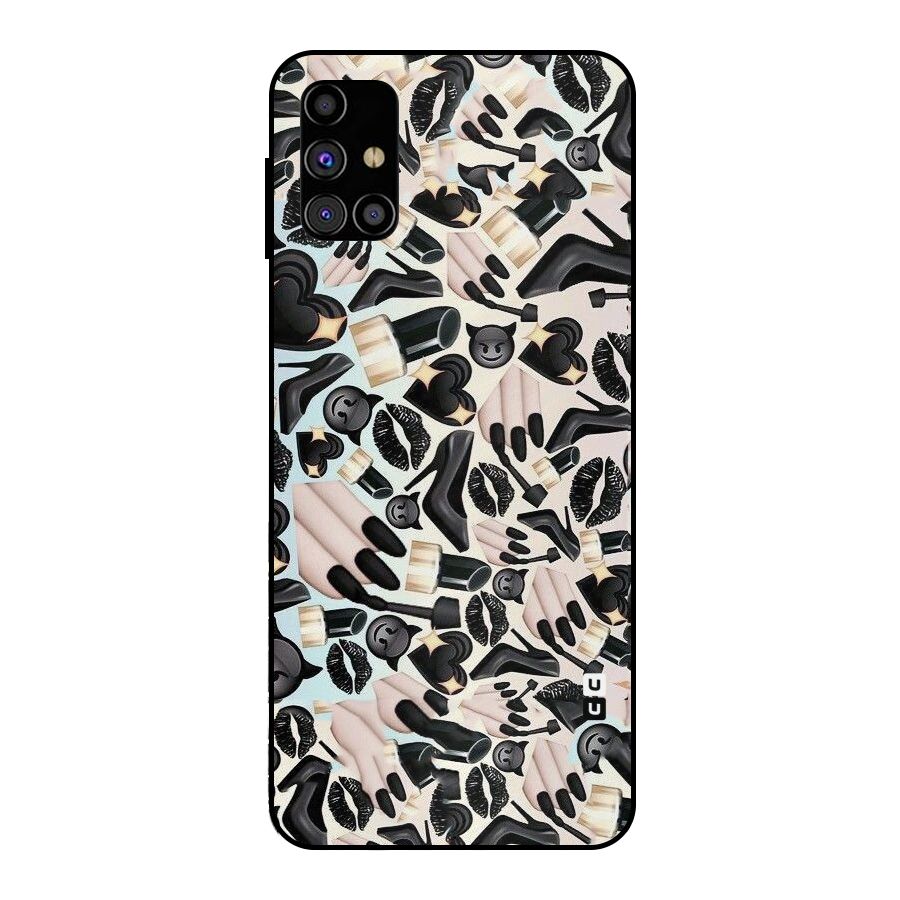 All Black Love Metal Back Case for Galaxy M31s