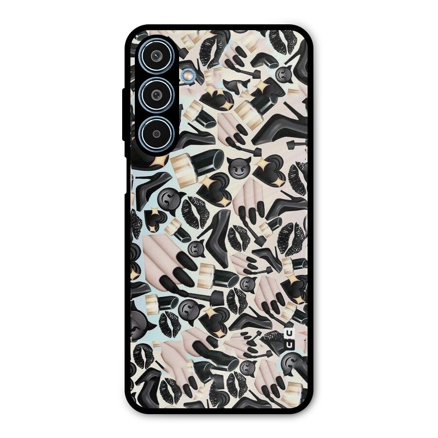 All Black Love Metal Back Case for Galaxy M35