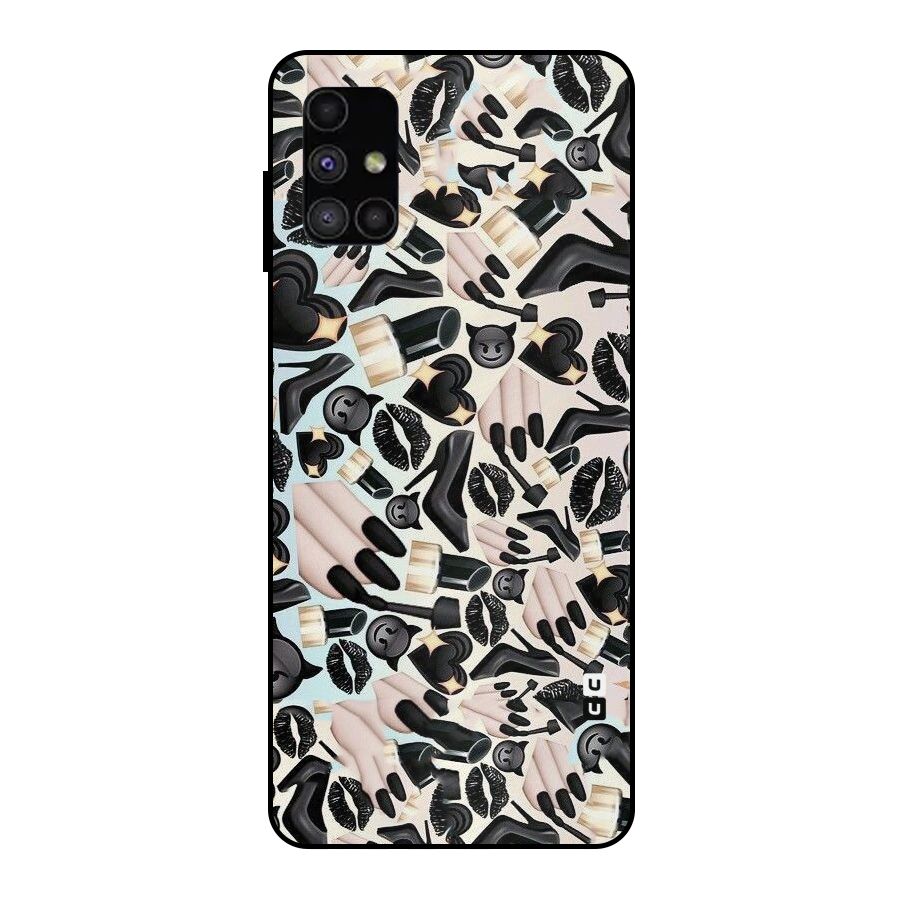 All Black Love Metal Back Case for Galaxy M51
