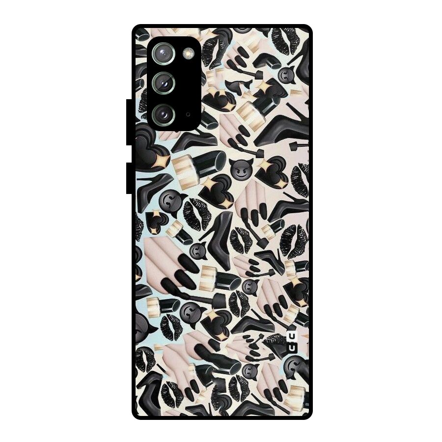 All Black Love Metal Back Case for Galaxy Note 20