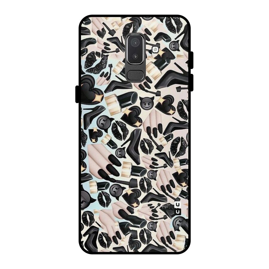All Black Love Metal Back Case for Galaxy On8 (2018)