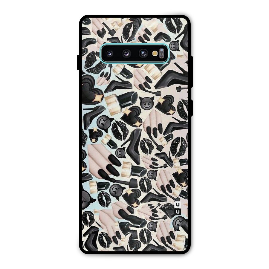 All Black Love Metal Back Case for Galaxy S10 Plus