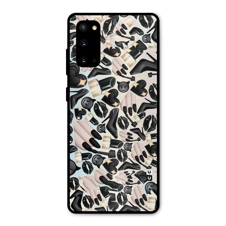 All Black Love Metal Back Case for Galaxy S20