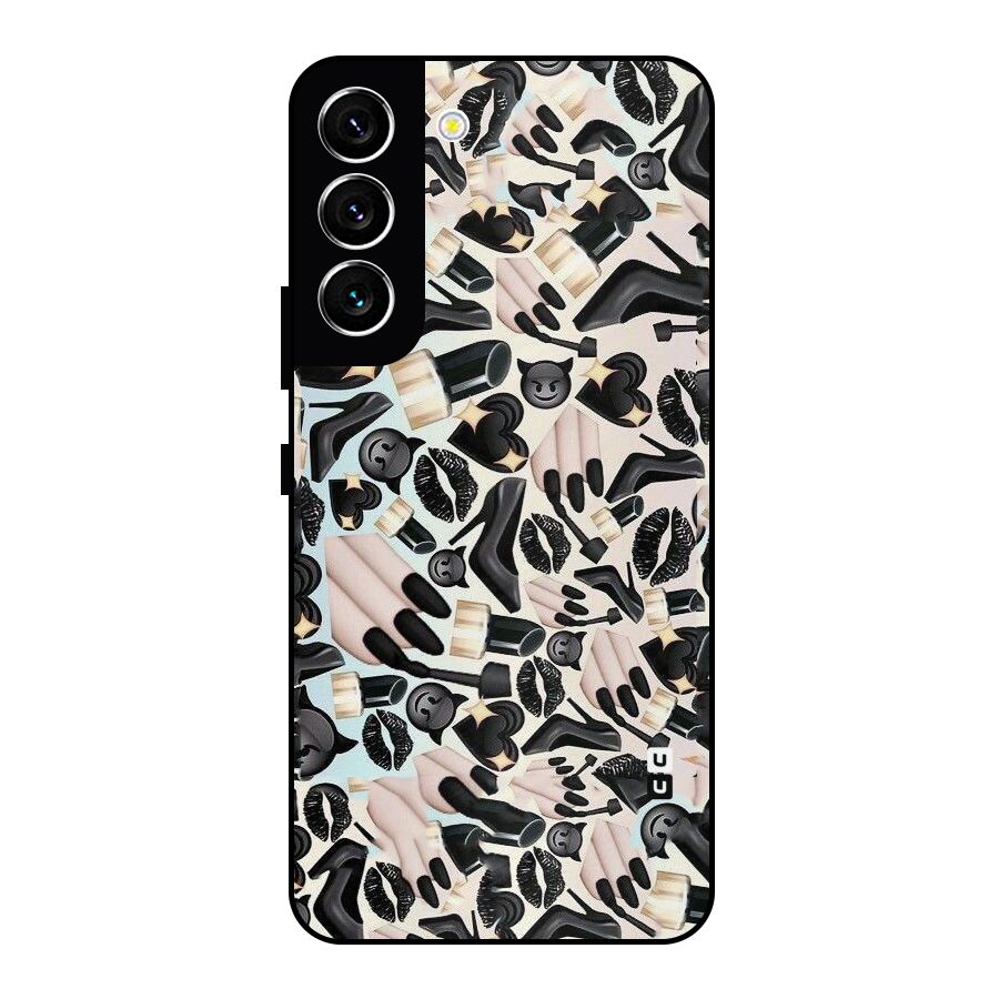 All Black Love Metal Back Case for Galaxy S22 5G