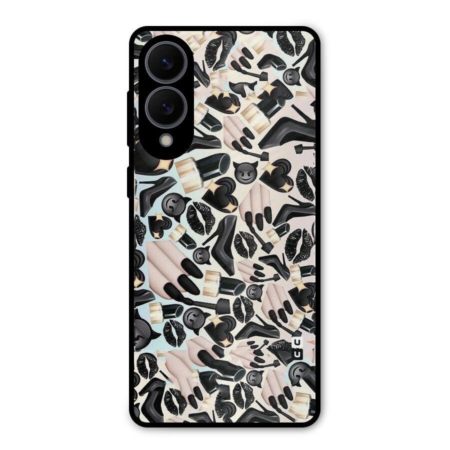 All Black Love Metal Back Case for Galaxy S25 Edge