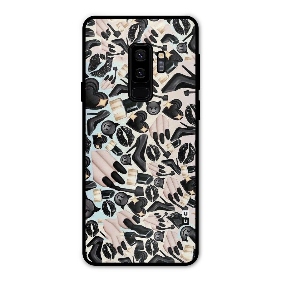 All Black Love Metal Back Case for Galaxy S9 Plus