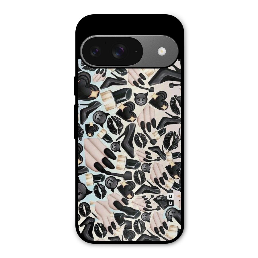 All Black Love Metal Back Case for Google Pixel 9