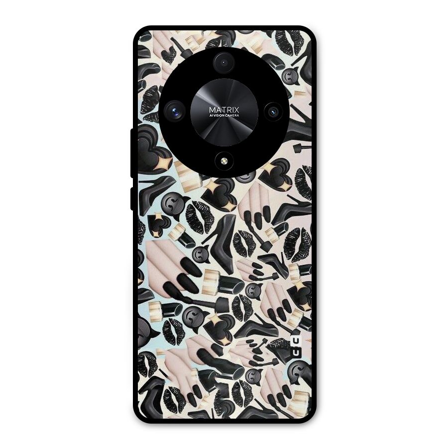 All Black Love Metal Back Case for Honor X9b