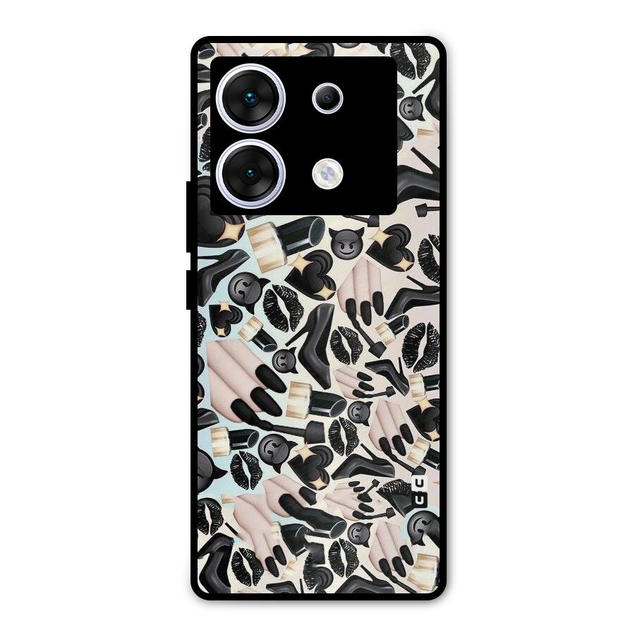 All Black Love Metal Back Case for Infinix Zero 30 5G