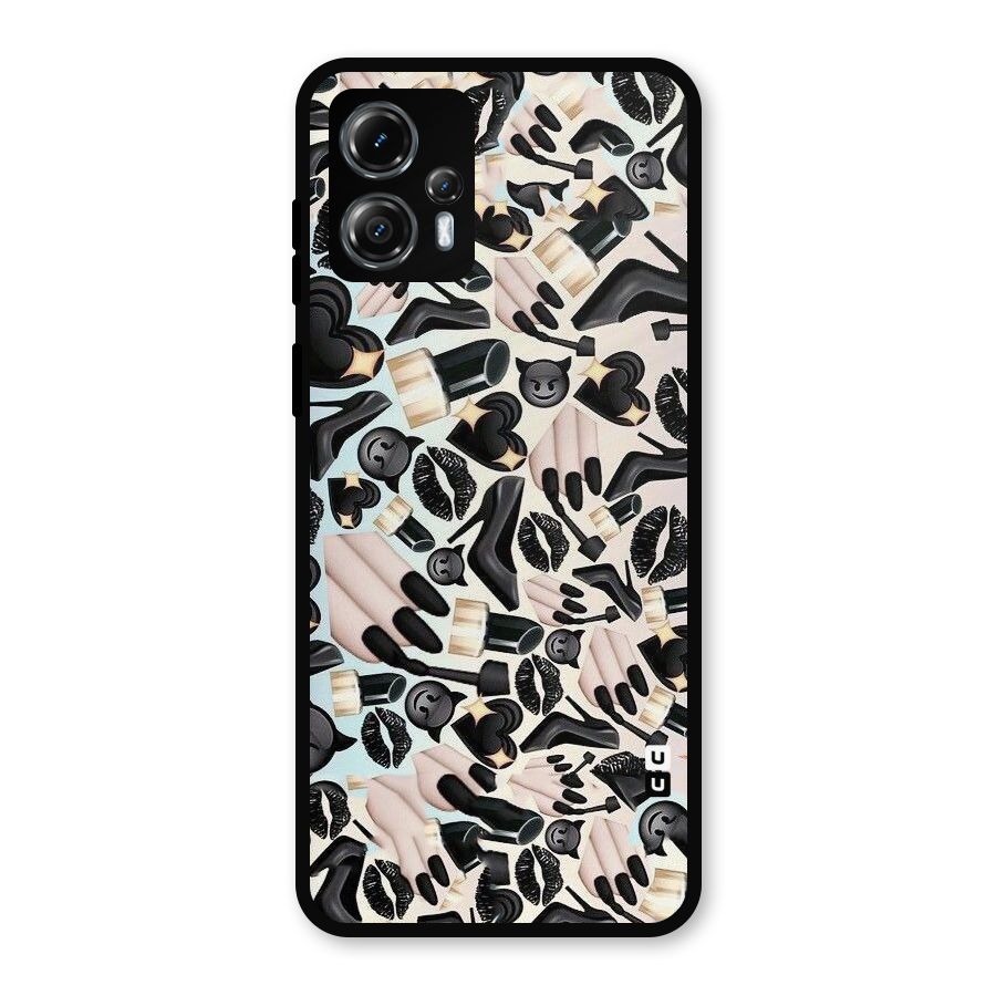 All Black Love Metal Back Case for Moto G13