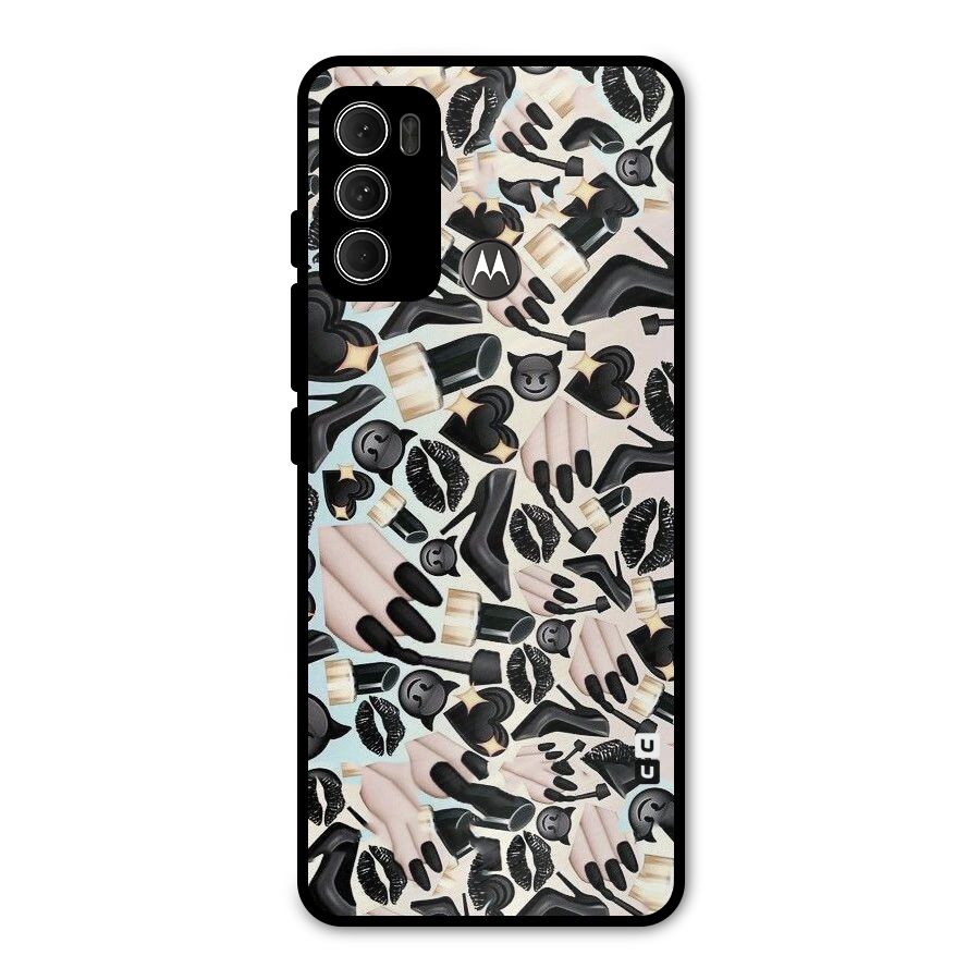 All Black Love Metal Back Case for Moto G60