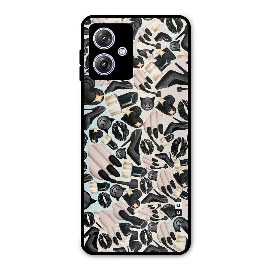 All Black Love Metal Back Case for Moto G64