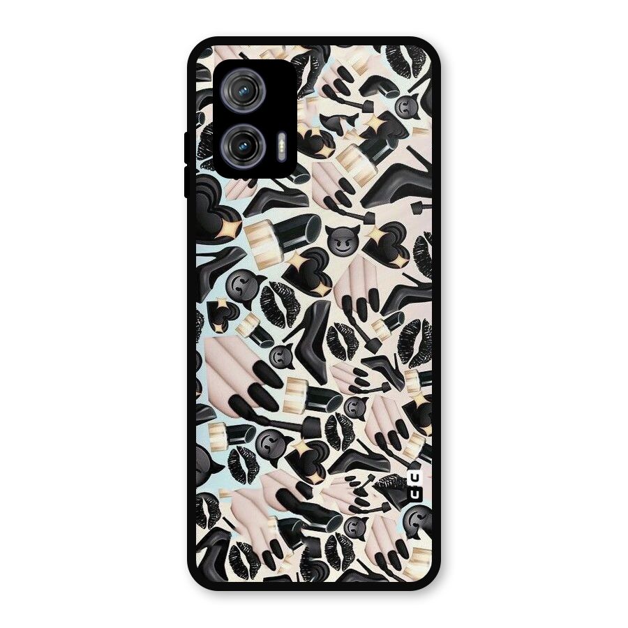 All Black Love Metal Back Case for Moto G73