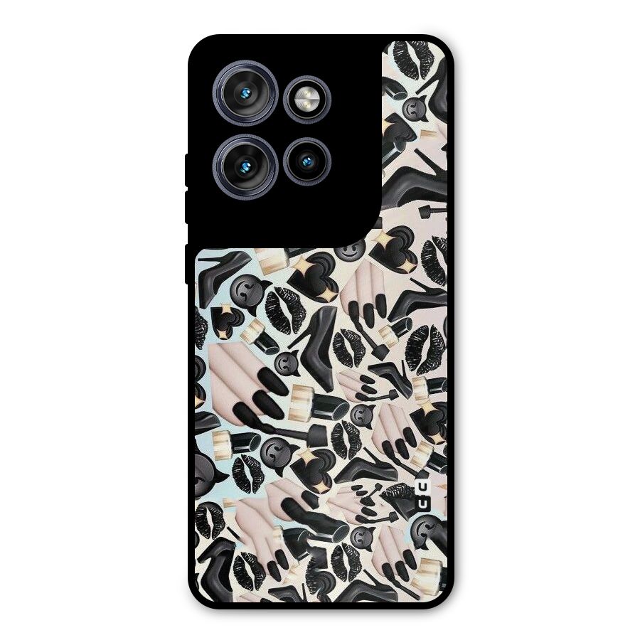 All Black Love Metal Back Case for Motorola Edge 50 Neo