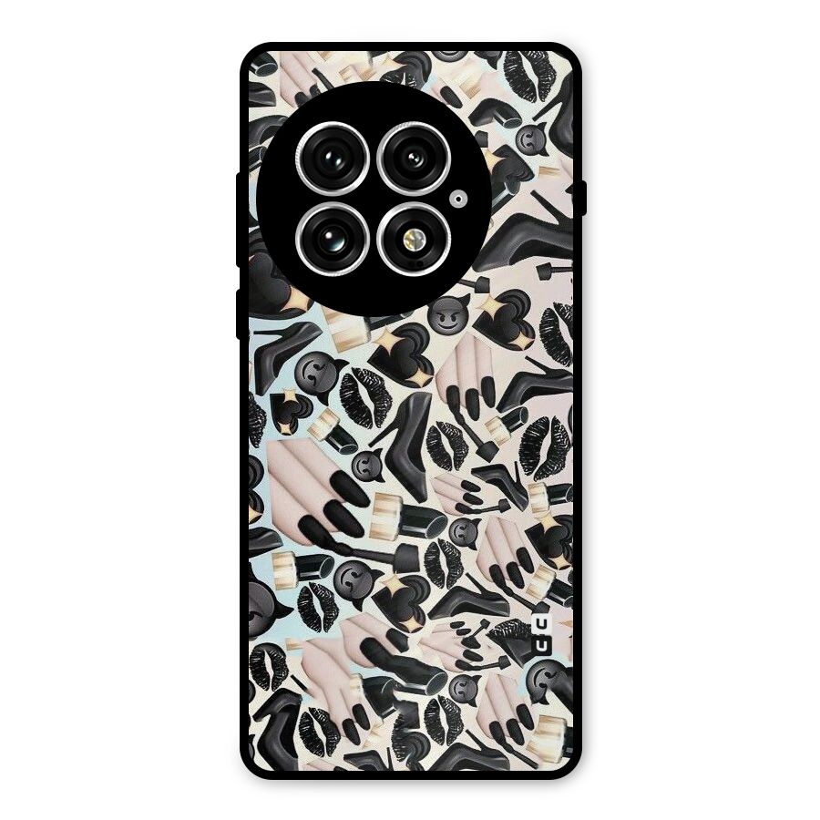 All Black Love Metal Back Case for OnePlus 13