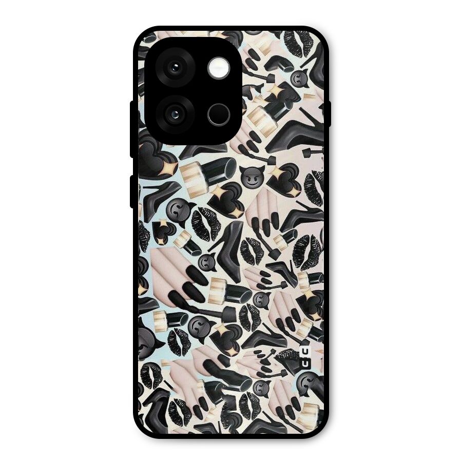 All Black Love Metal Back Case for OnePlus 13s
